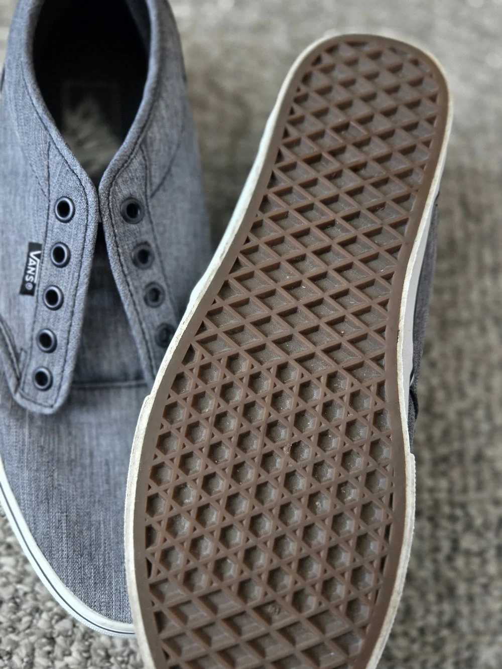 Vans Gray Lace-up Canvas Sneakers with Gum Waffle Sole